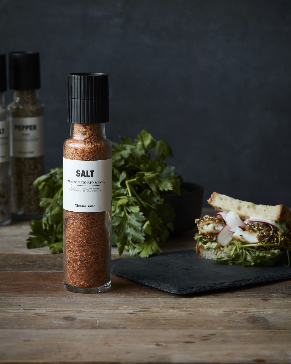 Nicolas Vahé Salt Mill Parmesan, Tomato & Basil