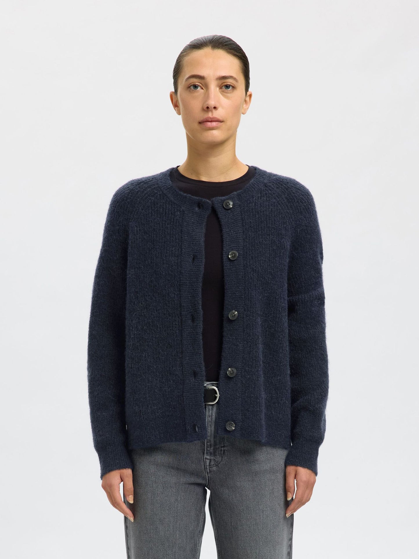 Selected Femme Lulu New Strickjacke - Dark Sapphire Melange