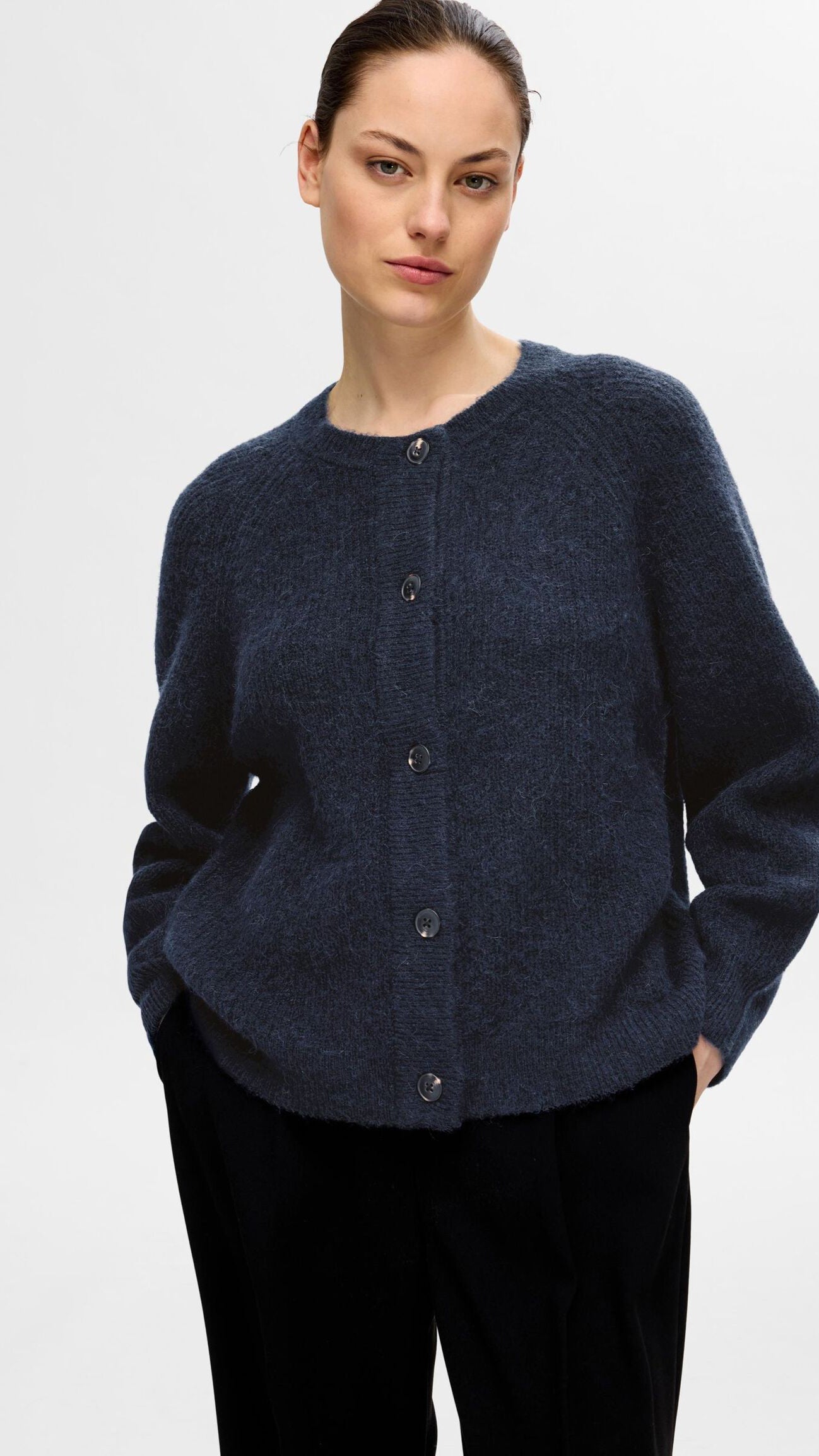 Selected Femme Lulu New Strickjacke - Dark Sapphire Melange