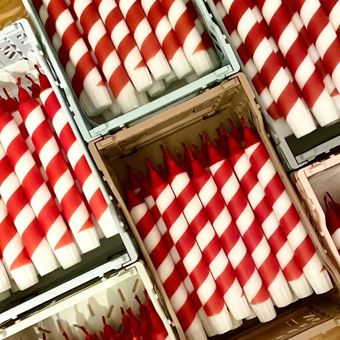 Dip Dye Kerzen Swirl - Zuckerstange Weihnachten rot