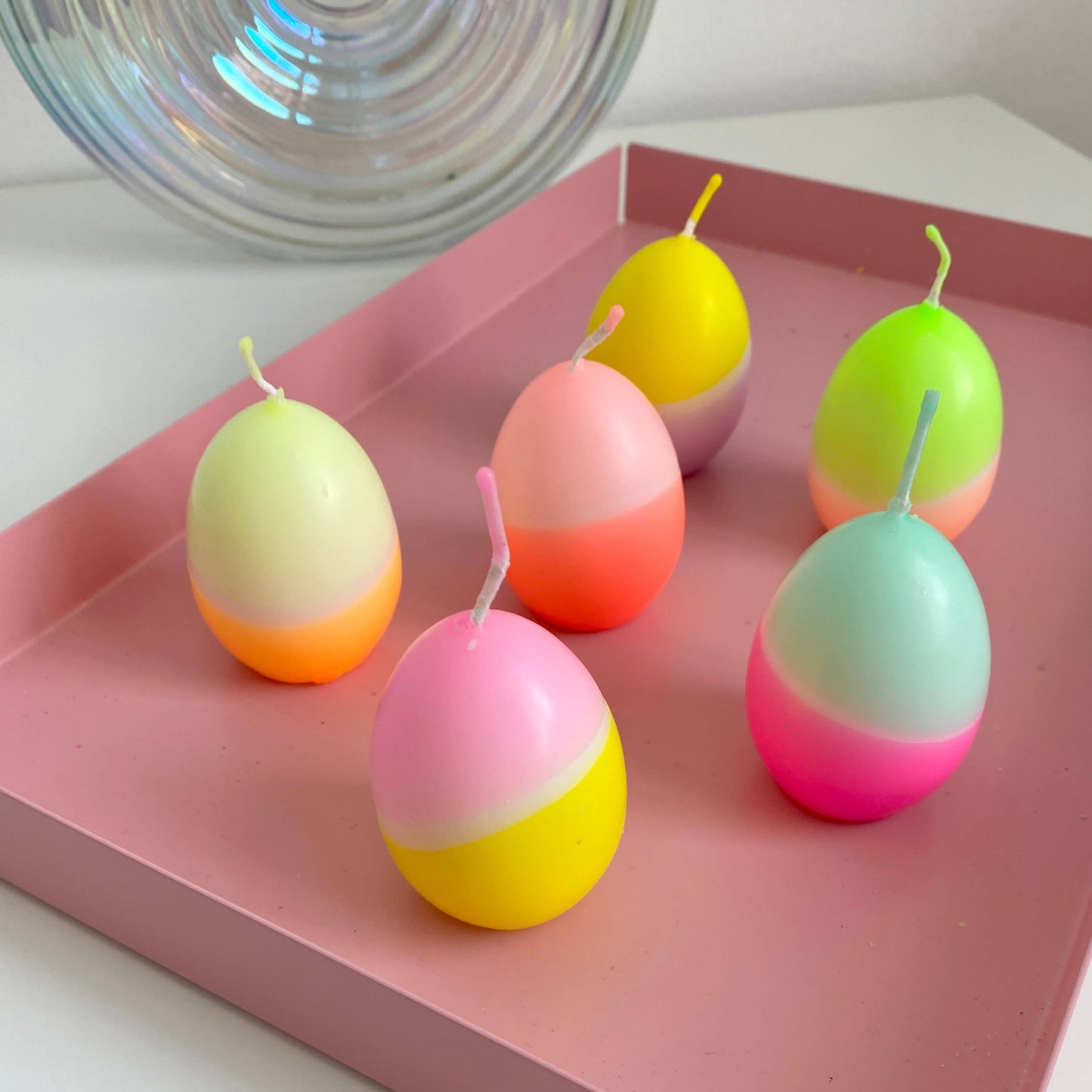Pink Stories - Eier Kerzen Sixpack Dip Dye gelb