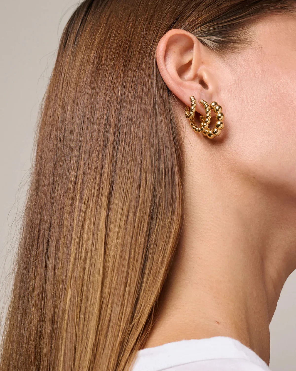 Enamel Ohrring Hoops Ball Small - Gold
