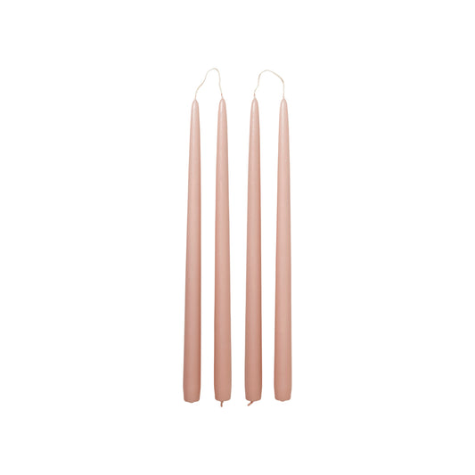 Broste Copenhagen Candle Set of 4, Smooth, Peach Pink