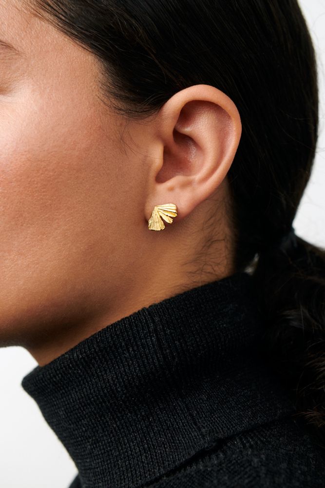 Pernille Corydon Autumn Leaf Ohrstecker - Gold