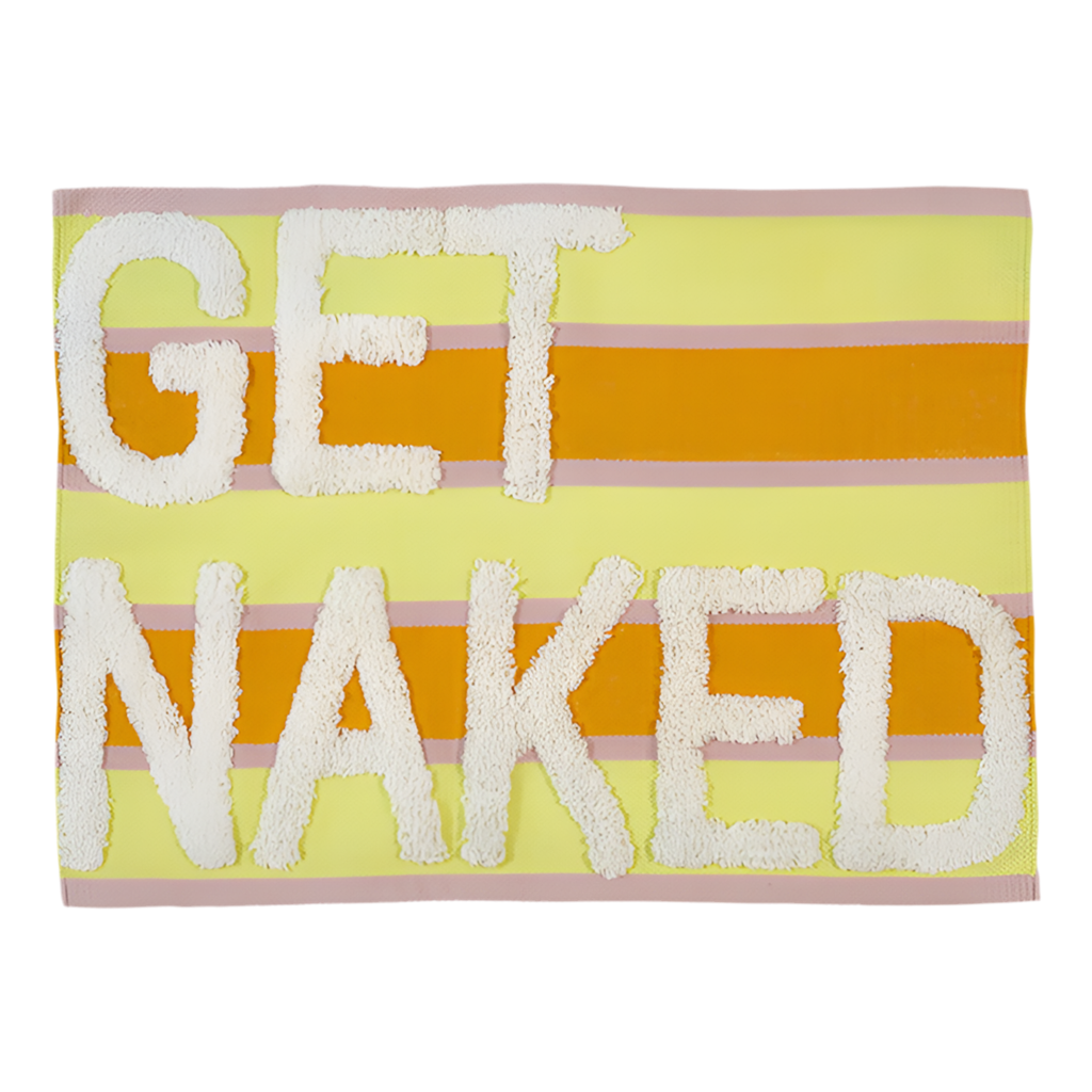 liv interior Badematte aus Biobaumwolle Get Naked, 55x80cm - Gelb/Rosa