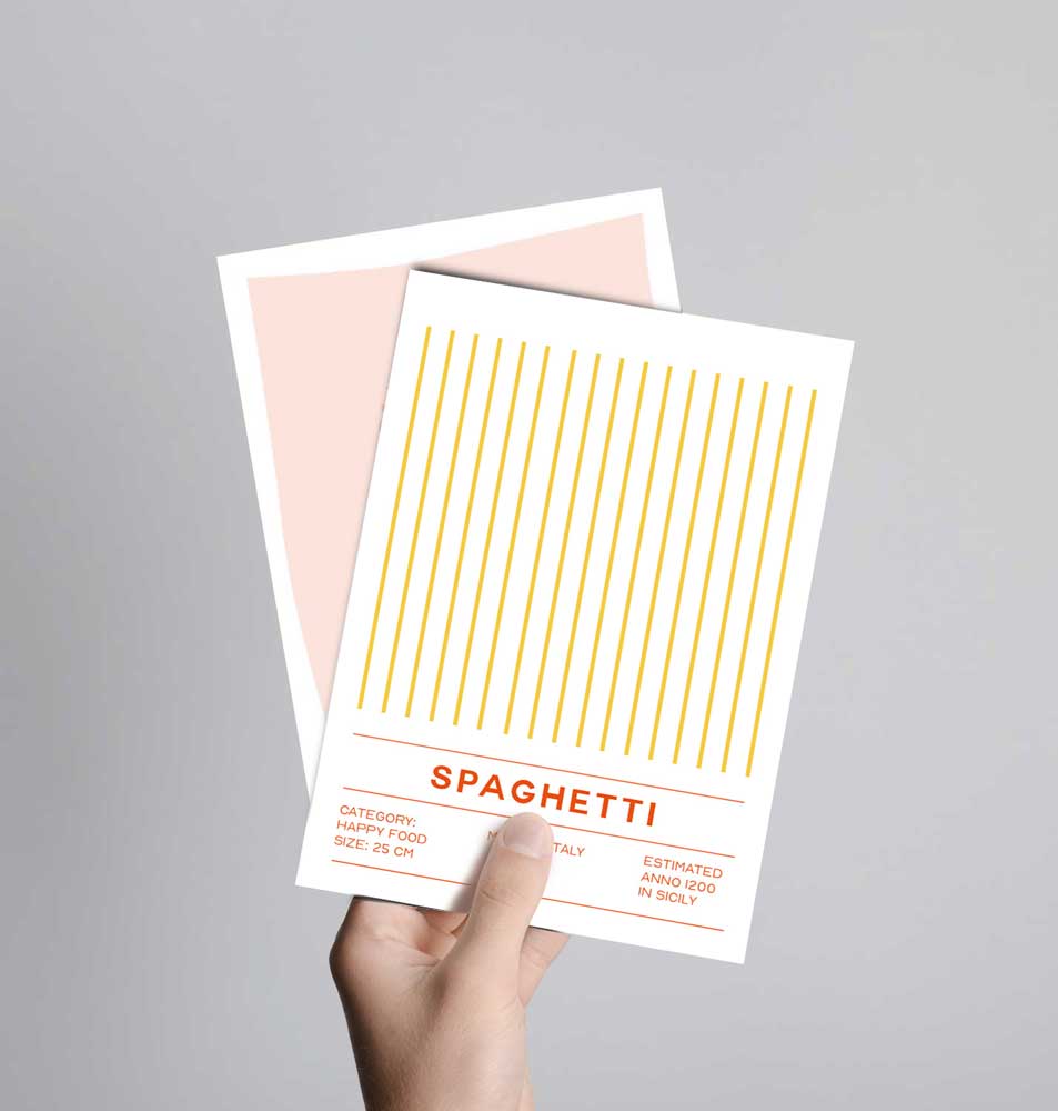Postkarte Spaghetti
