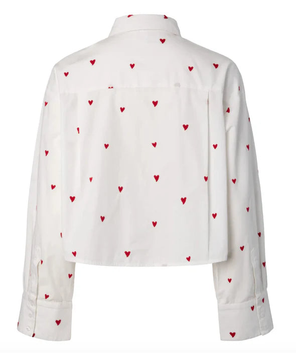 YAS Lee Bluse Embroidered Hearts