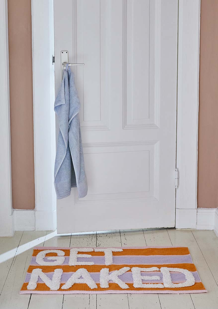 liv interior Badematte aus Biobaumwolle Get Naked, 55x80cm - Orange/Lila