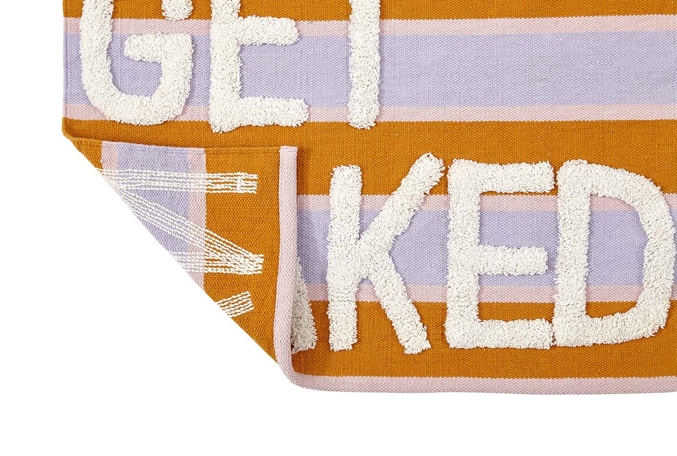 liv interior Badematte aus Biobaumwolle Get Naked, 55x80cm - Orange/Lila