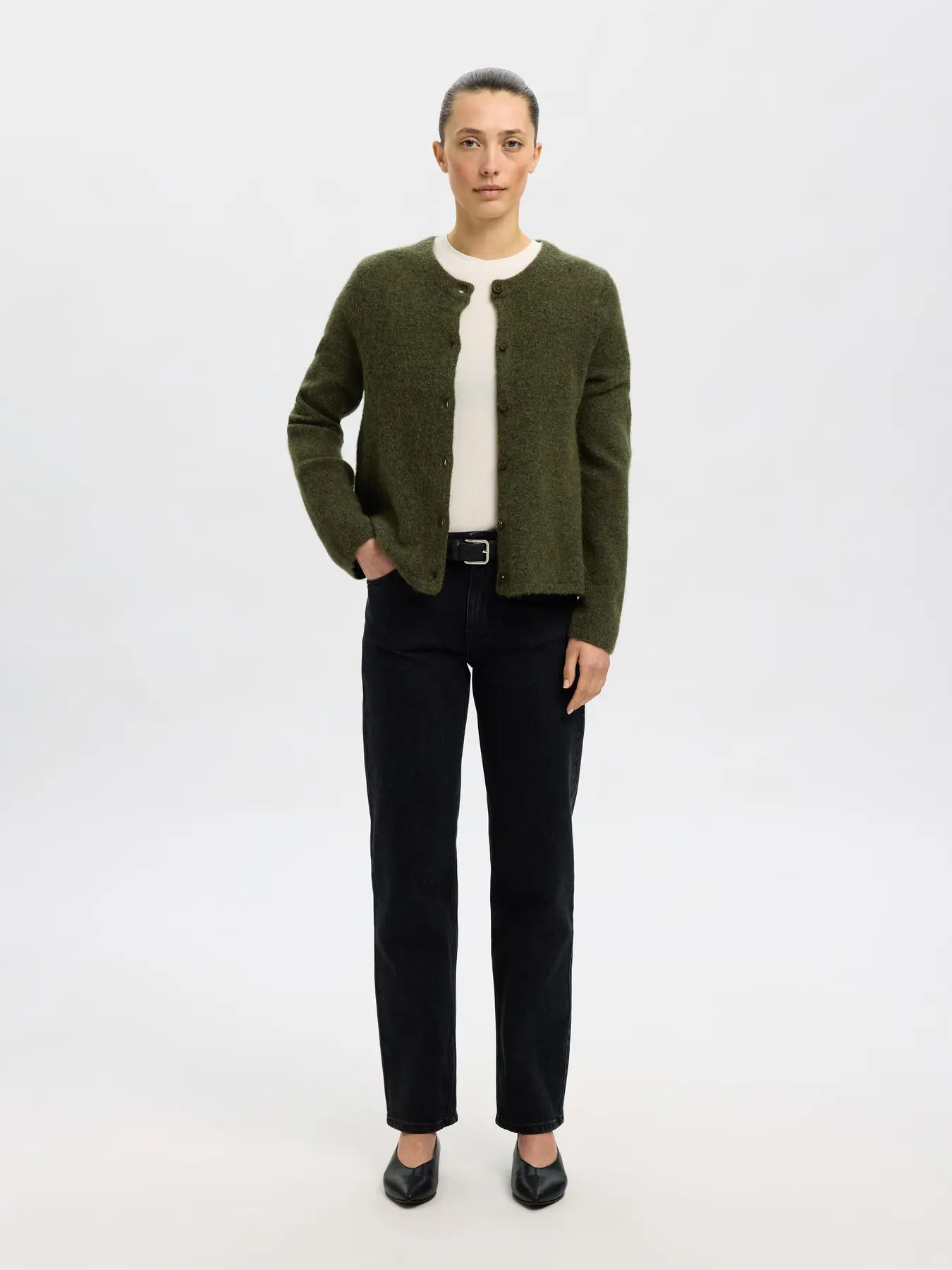 Selected Femme Lulu New Strickjacke - Kalamata Melange