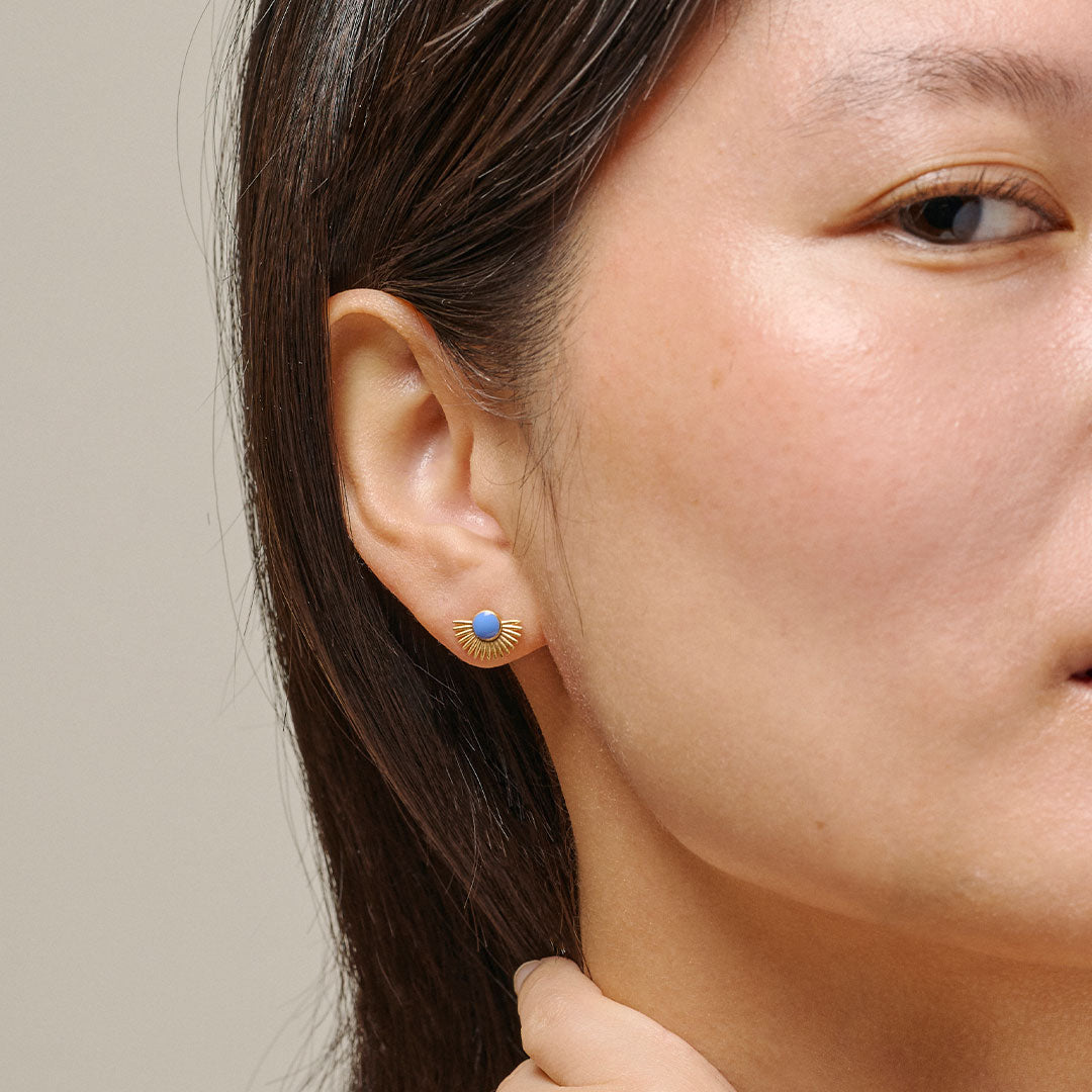 Enamel Ohrstecker Soleil - Gold