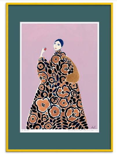Poster & Frame Kunstdruck Flower Coat DIN A4 - mit oder ohne Passepartout & Rahmen