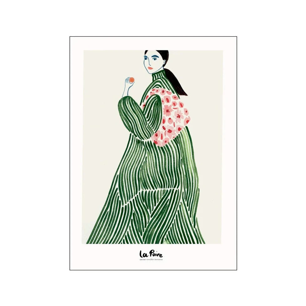Poster & Frame Kunstdruck La Poire Green Coat A3 - mit oder ohne Rahmen
