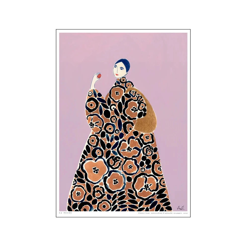 Poster & Frame Kunstdruck Flower Coat DIN A4 - mit oder ohne Passepartout & Rahmen