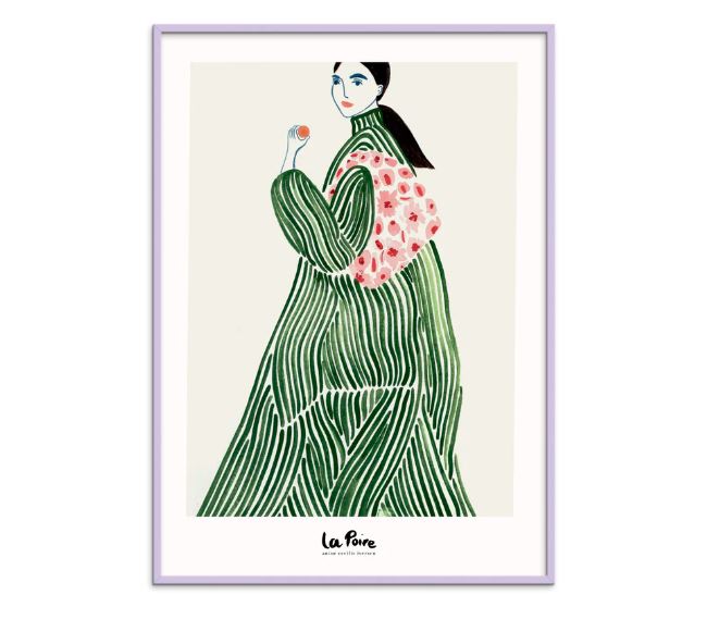 Poster & Frame Kunstdruck La Poire Green Coat A3 - mit oder ohne Rahmen