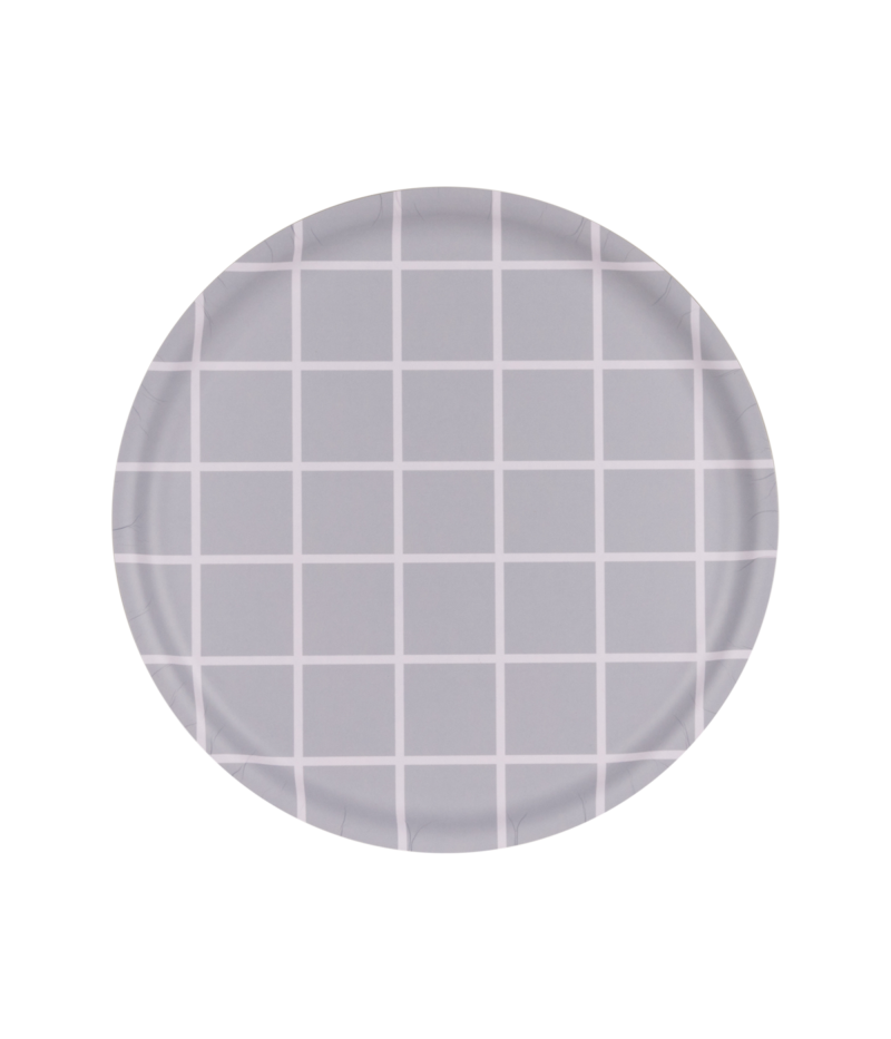 Muurla Ceck & Stripes Tablett Grau