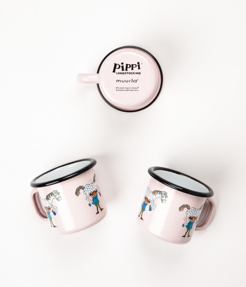 Muurla Emaille-Becher Pippi Langstrumpf & das Pferd - 150ml