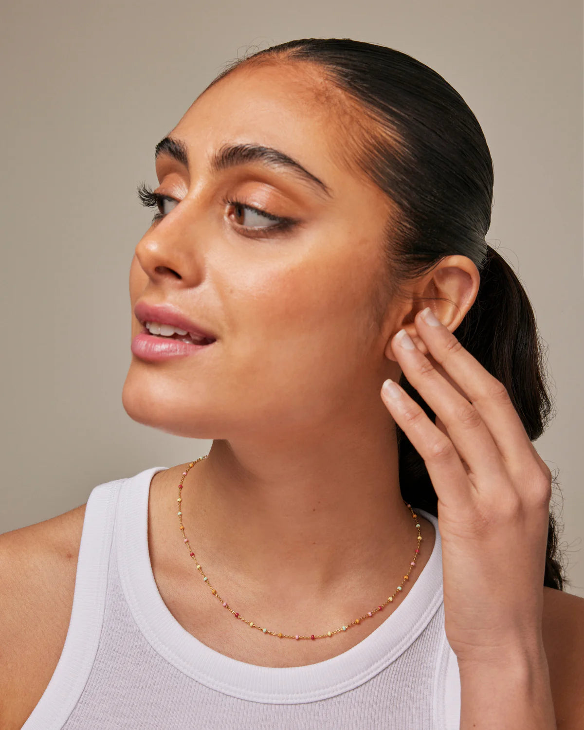 Enamel Kette Lola - Gold - Rainbow