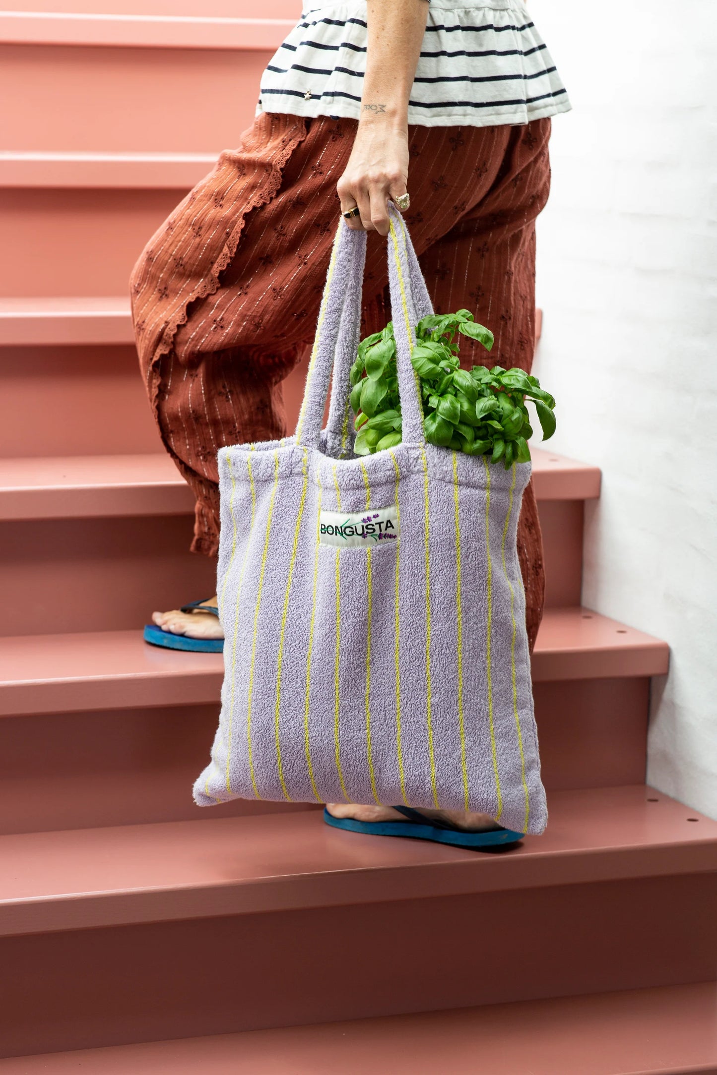 Bongusta Tote Bag Naram Lilac & Neon Yellow