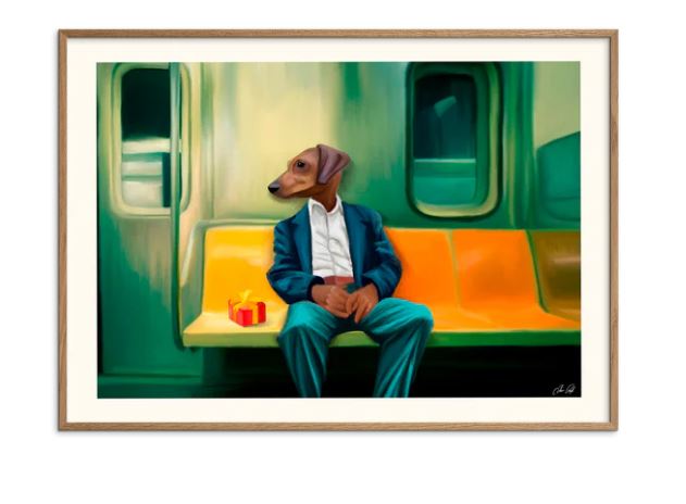 Poster & Frame Kunstdruck Noah on the subway 30x40cm - mit Rahmen