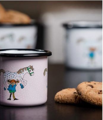Muurla Emaille-Becher Pippi Langstrumpf & das Pferd - 150ml