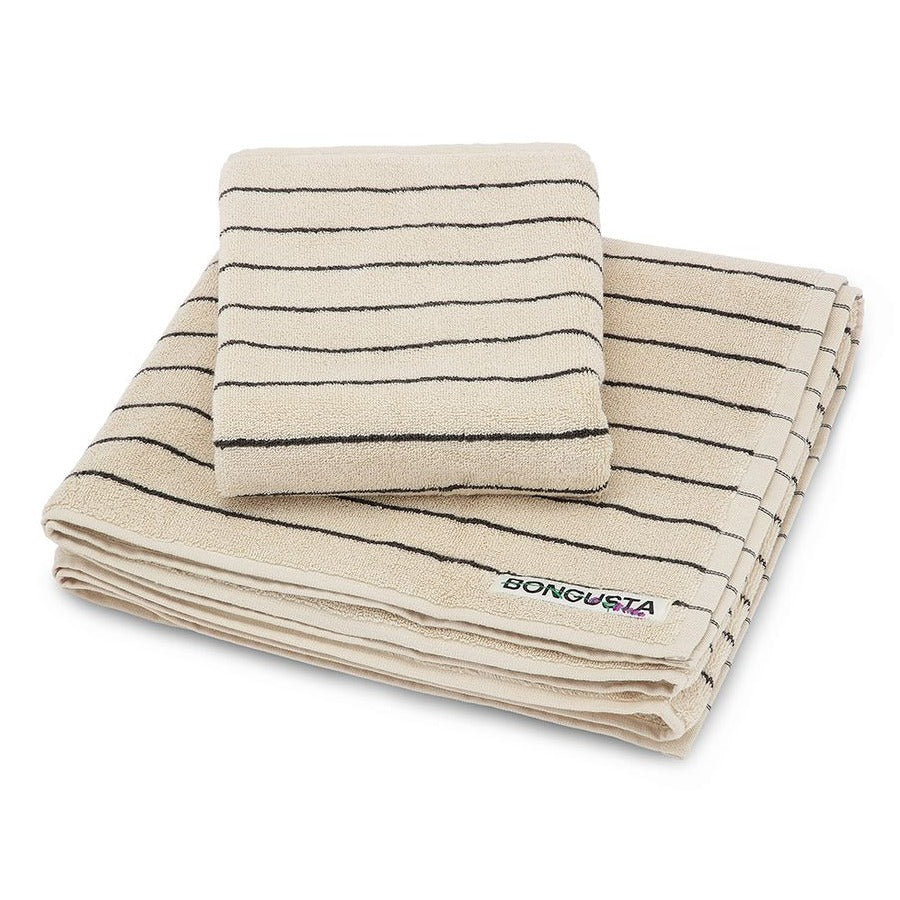 Bongusta guest towel Naram 50x80cm - Cream & Ink