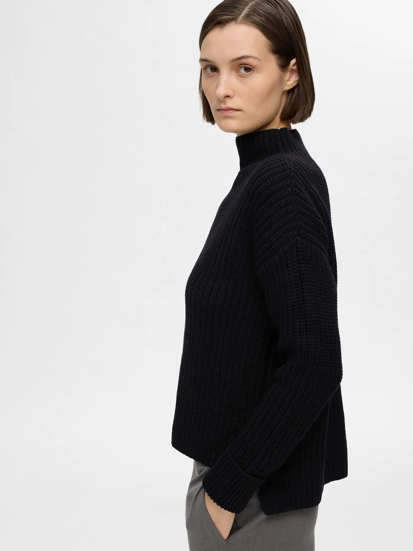 Selected Femme Selma Strickpullover - Black
