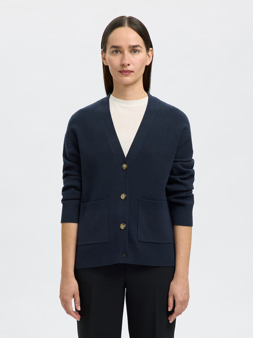 Selected Femme Kamma Strickjacke - Dark Saphire