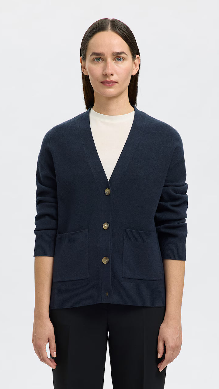 Selected Femme Kamma Strickjacke - Dark Saphire