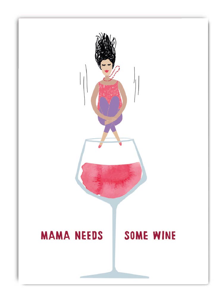 Postkarte Serie Delicious Mama needs some Wine