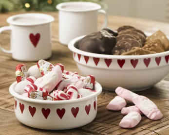 Ib Laursen Emaille Schüssel mit Herzen