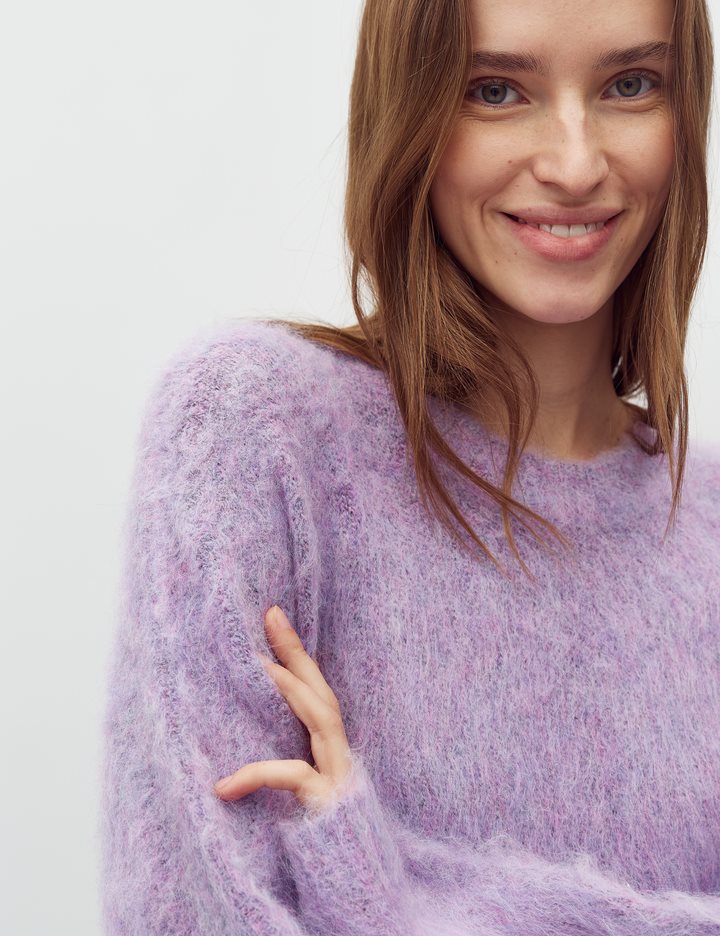 mbym Gillis Wollpullover - Gentle Violet Melange