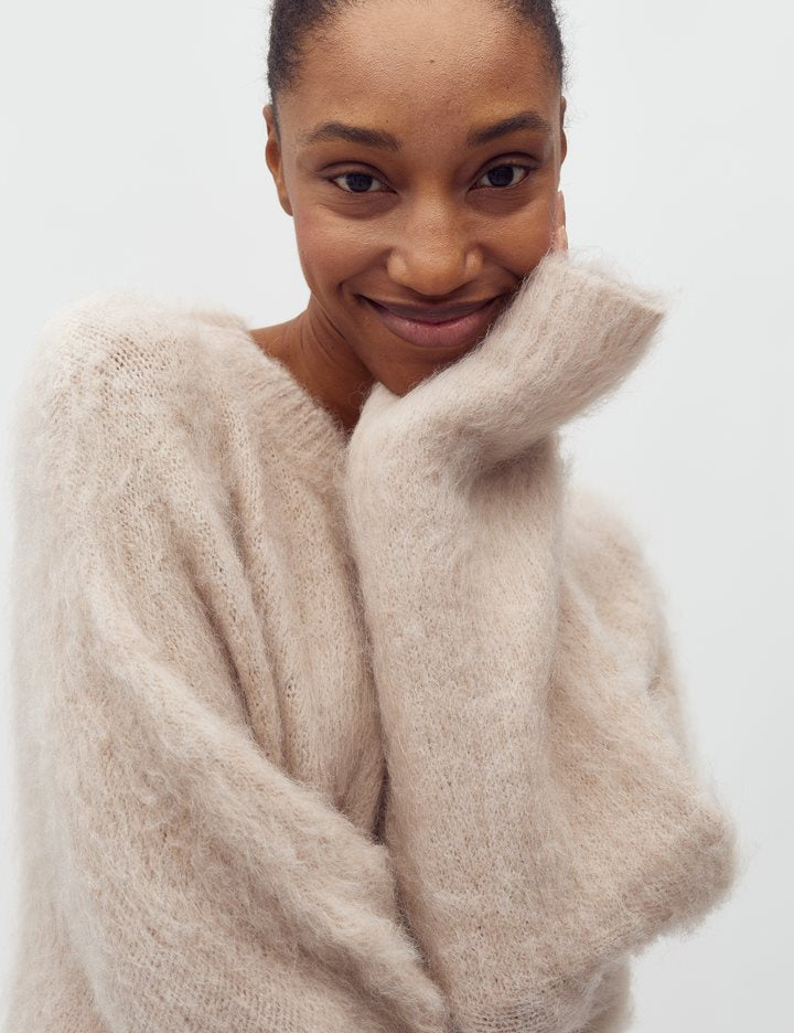 mbym Gillis Wollpullover - Light Beige