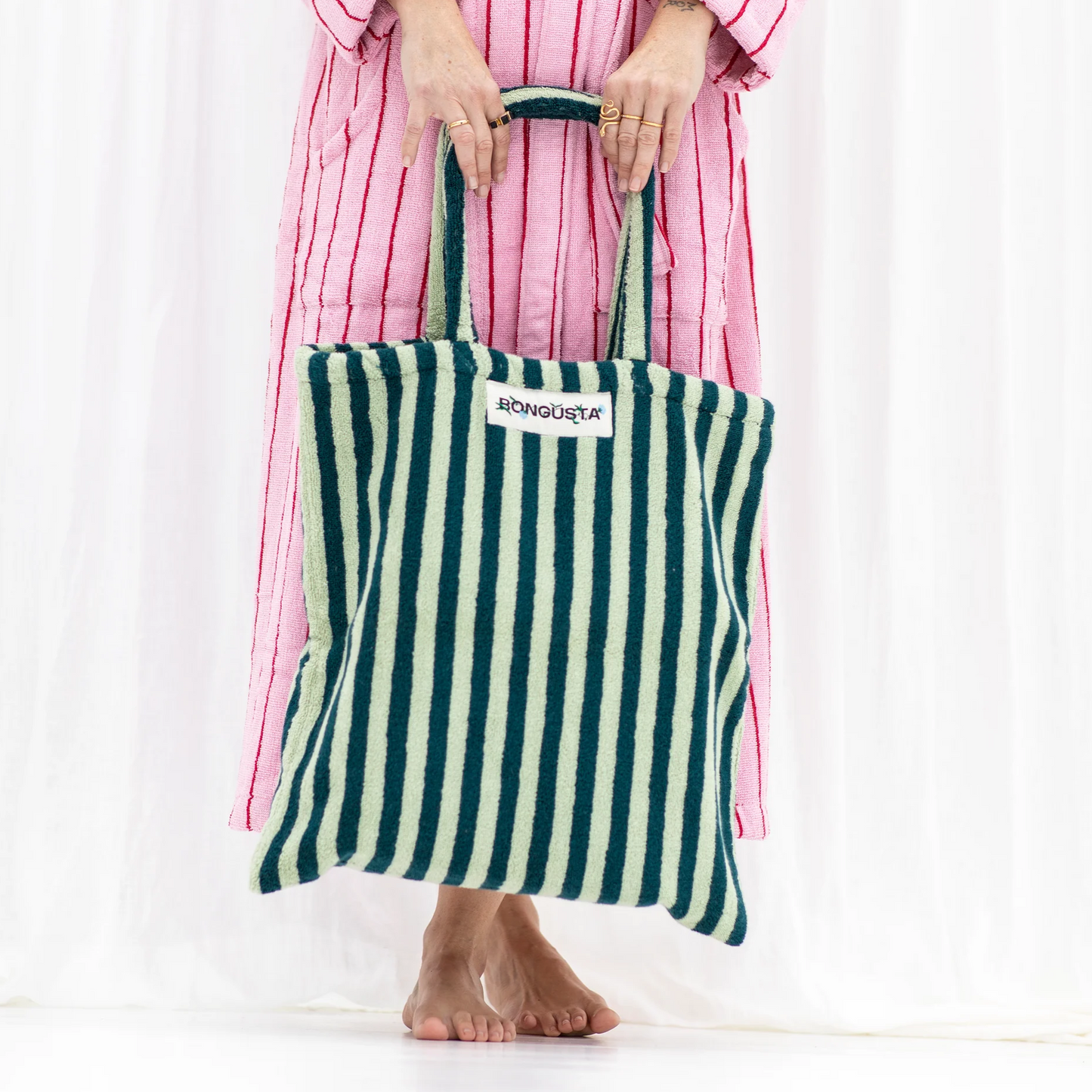 Bongusta Tote Bag Naram Seafoam & Deep Teal