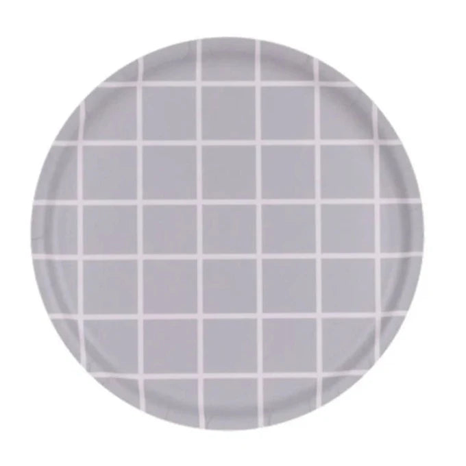Muurla Ceck & Stripes Tablett Grau