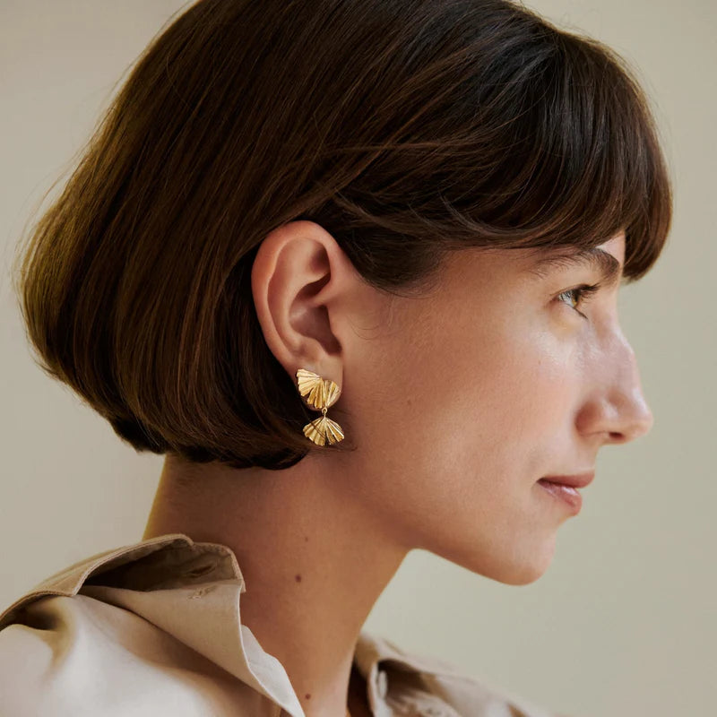 Pernille Corydon Autumn Leaf Ohrringe - Gold