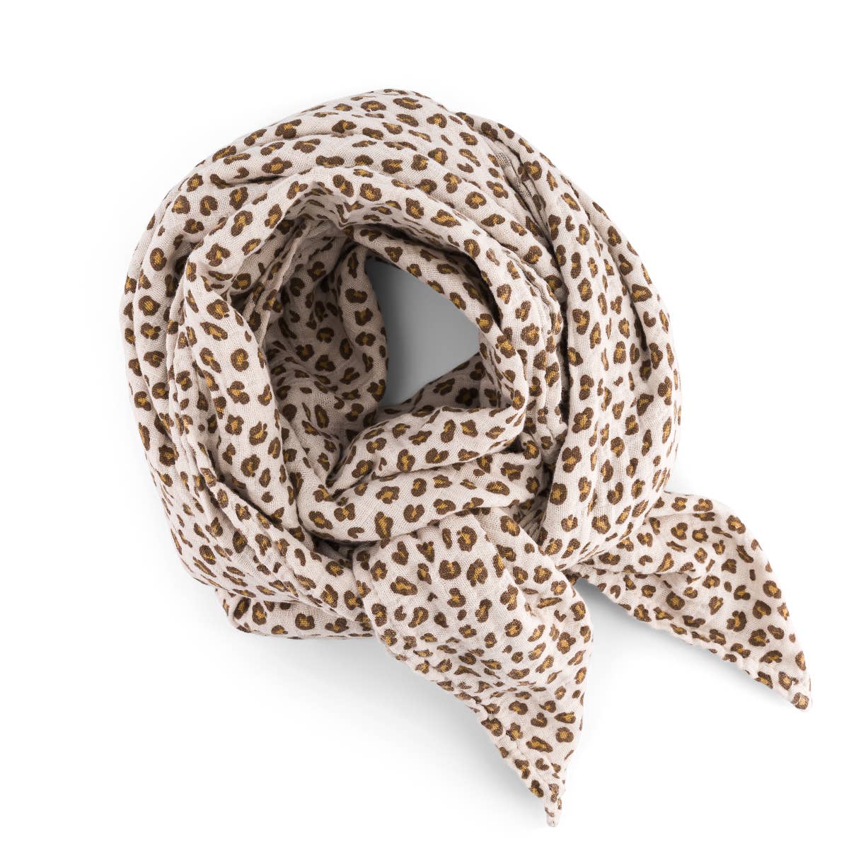 Rose in April Mulltuch mit Mini-Leopardenmuster in Greige