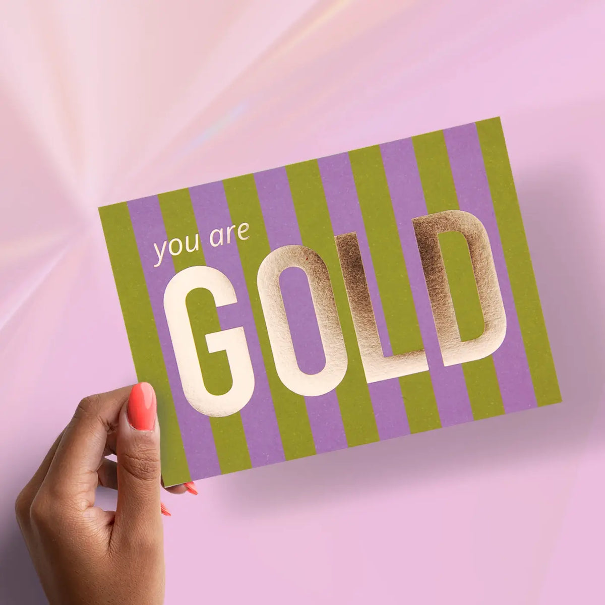 Postkarte │Roségold │Du bist Gold
