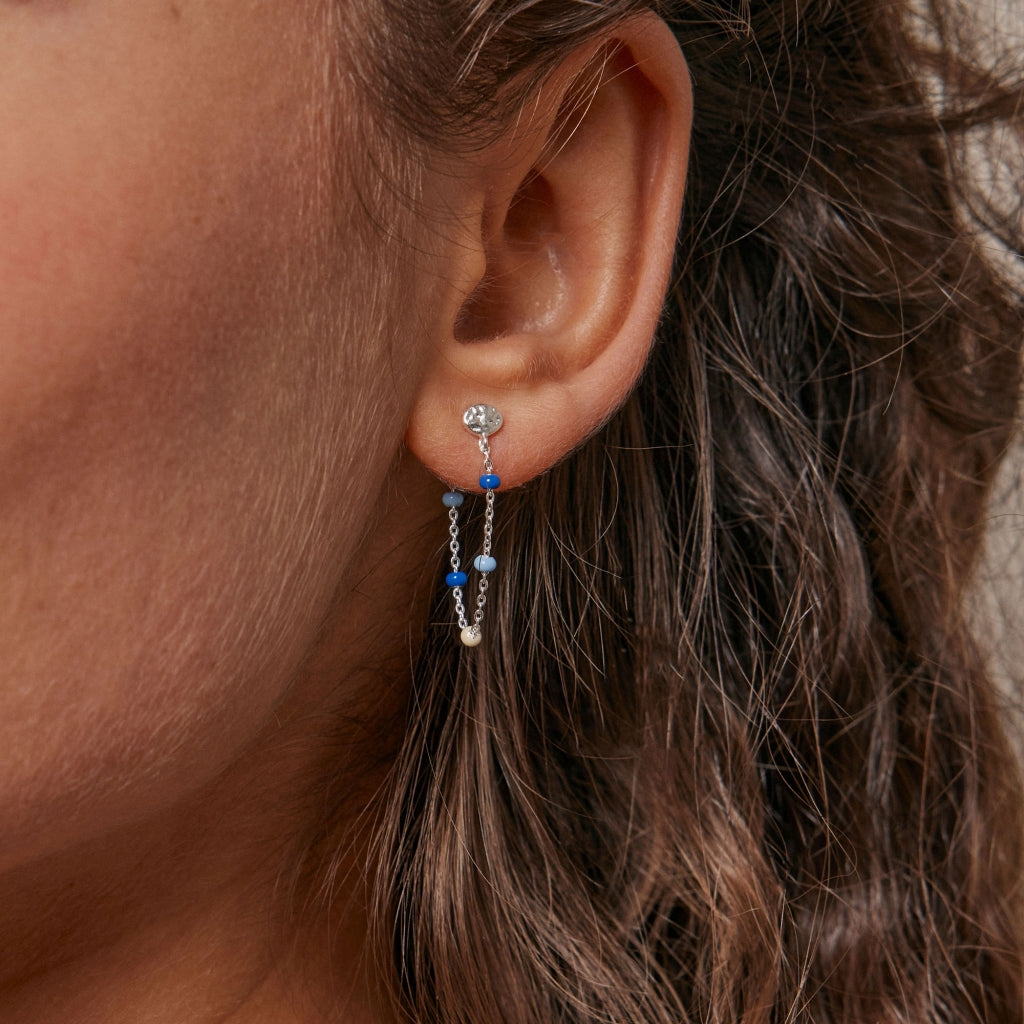 Enamel Ohrring Lola Marine - Silber