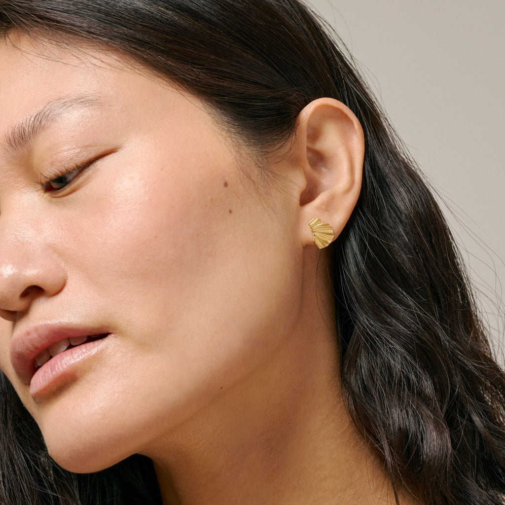 Enamel Ohrring Mini Wave  - Gold