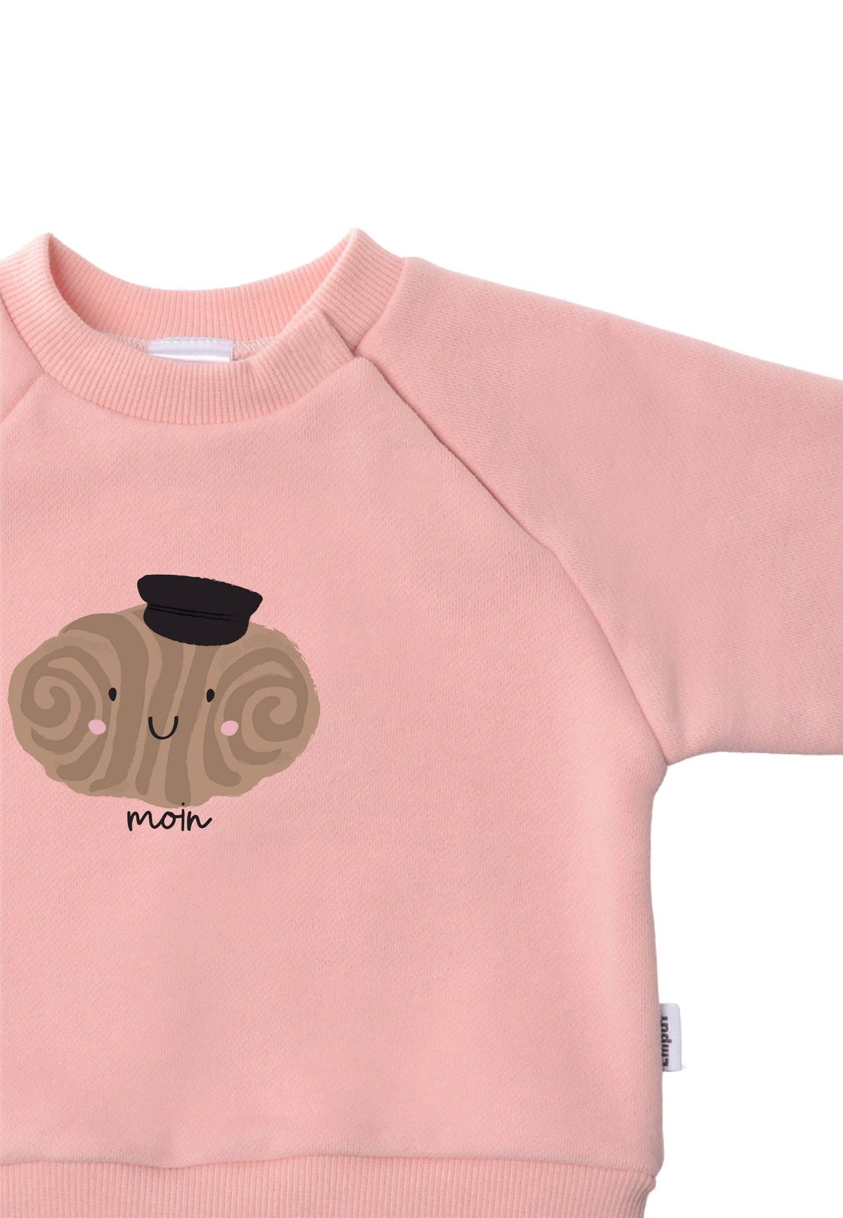 Sweatshirt in dusty pink mit Print "Franzbrötchen"