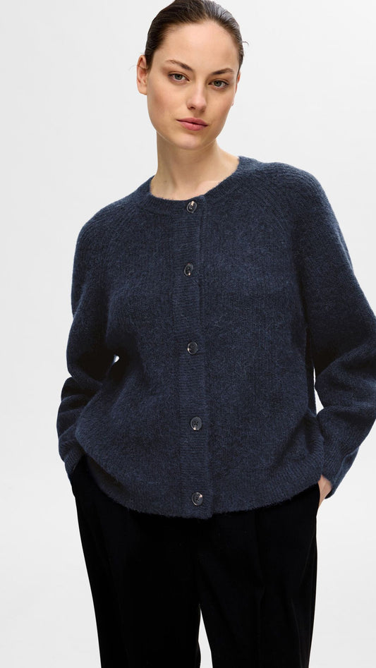Selected Femme Lulu New Strickjacke - Dark Sapphire Melange