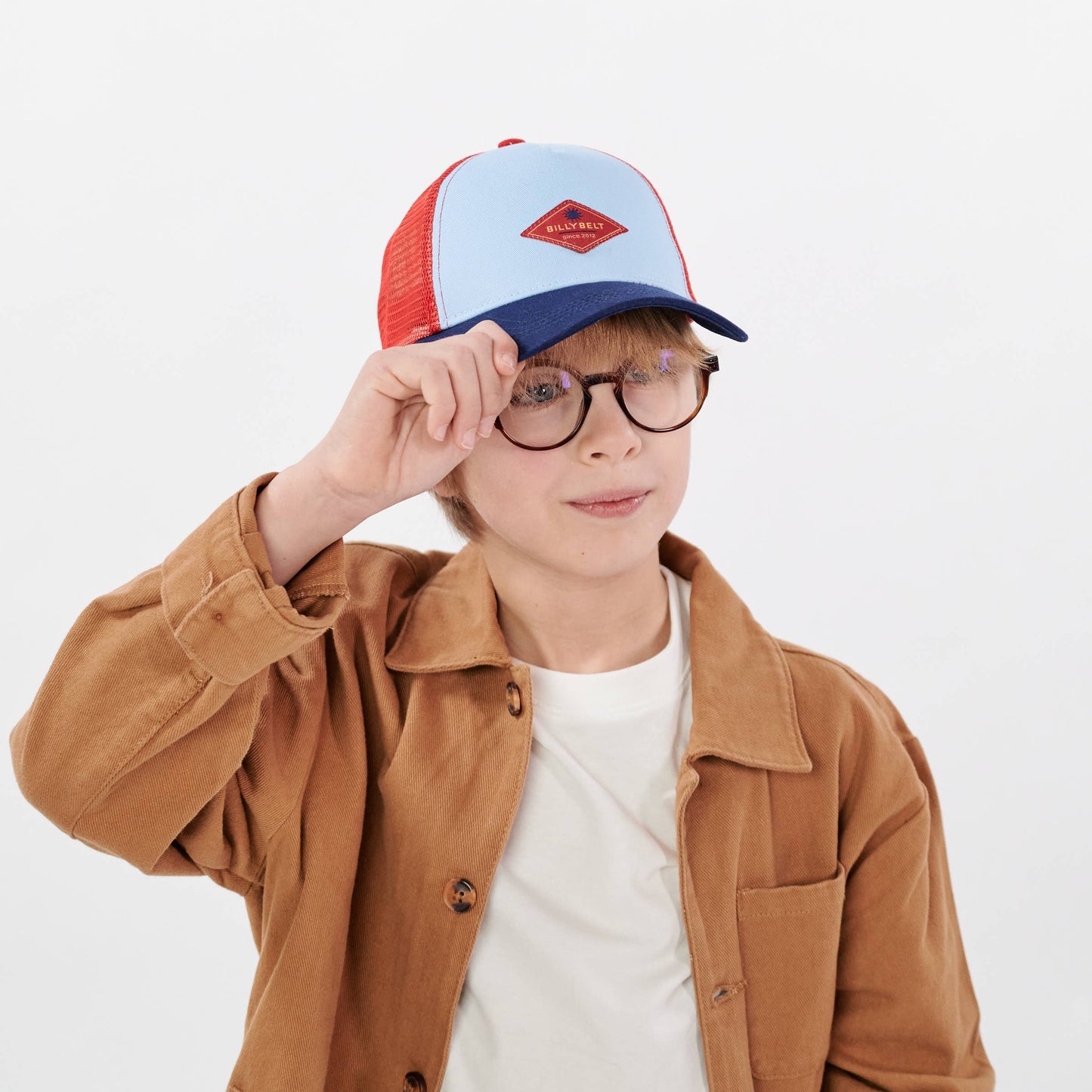 Kinder-Trucker-Cap aus Baumwolle - Blau und Rot