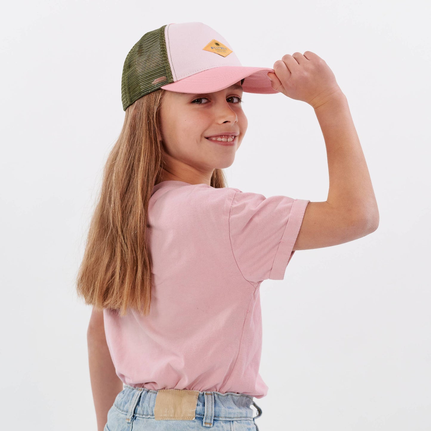 Kinder-Trucker-Cap aus Baumwolle - Rosa und Grün