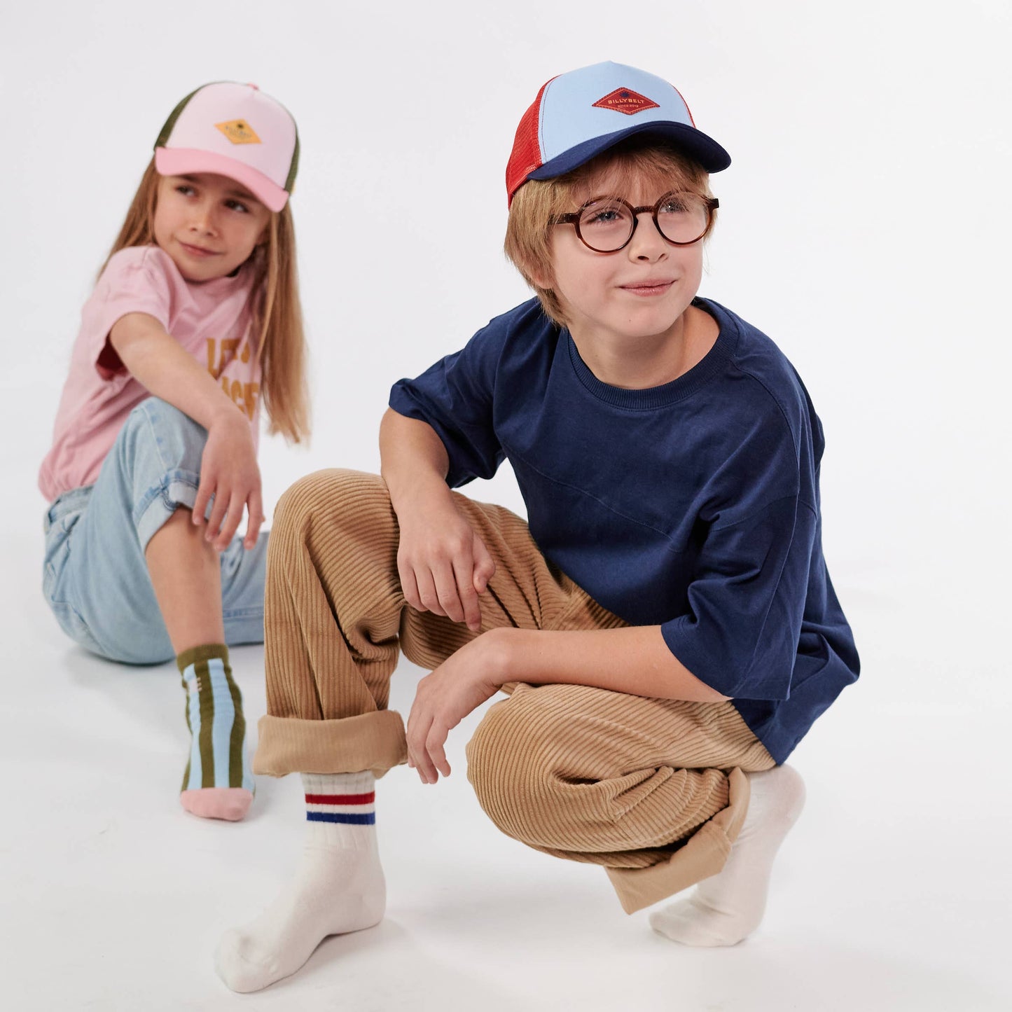 Kinder-Trucker-Cap aus Baumwolle - Blau und Rot