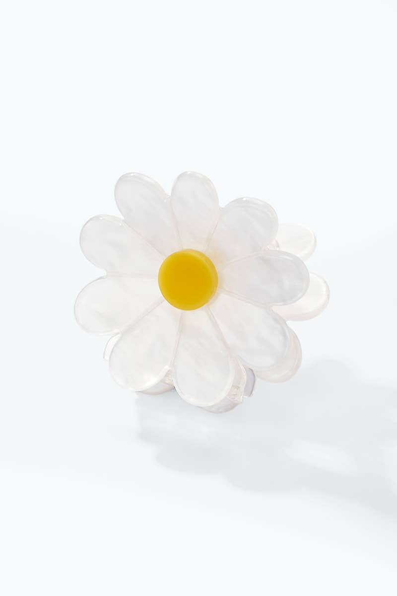 Haarspange mit perlmuttfarbener Blume