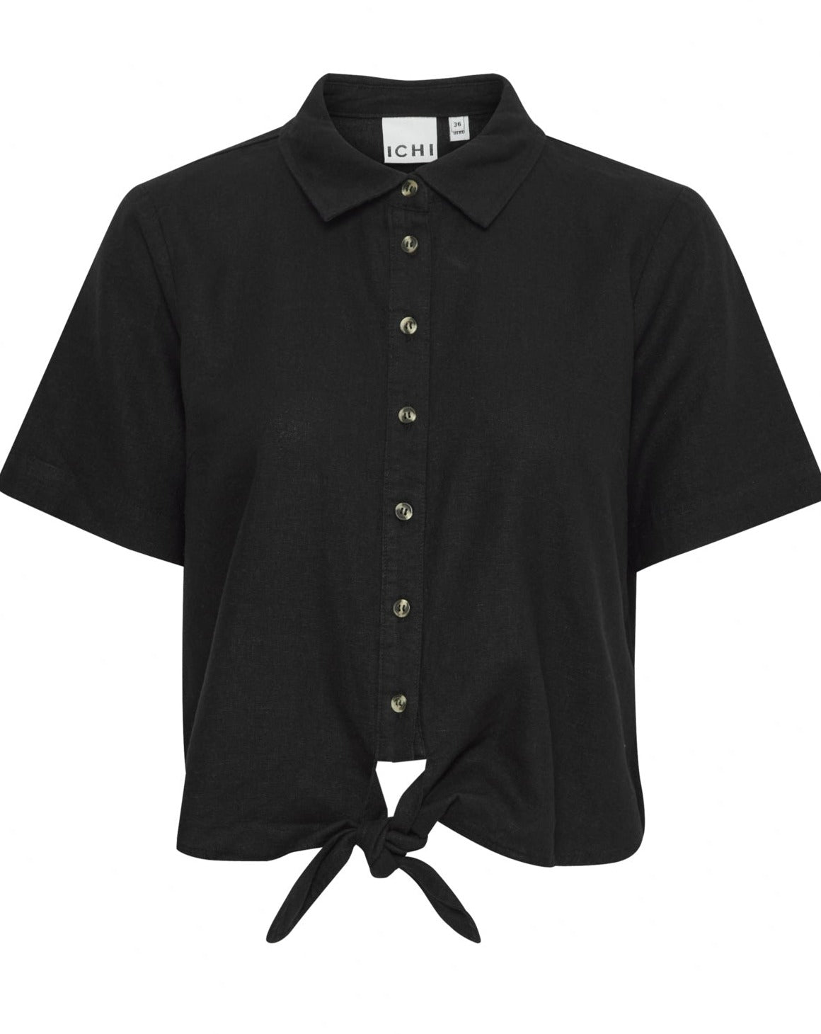 ICHI Lino blouse short sleeve