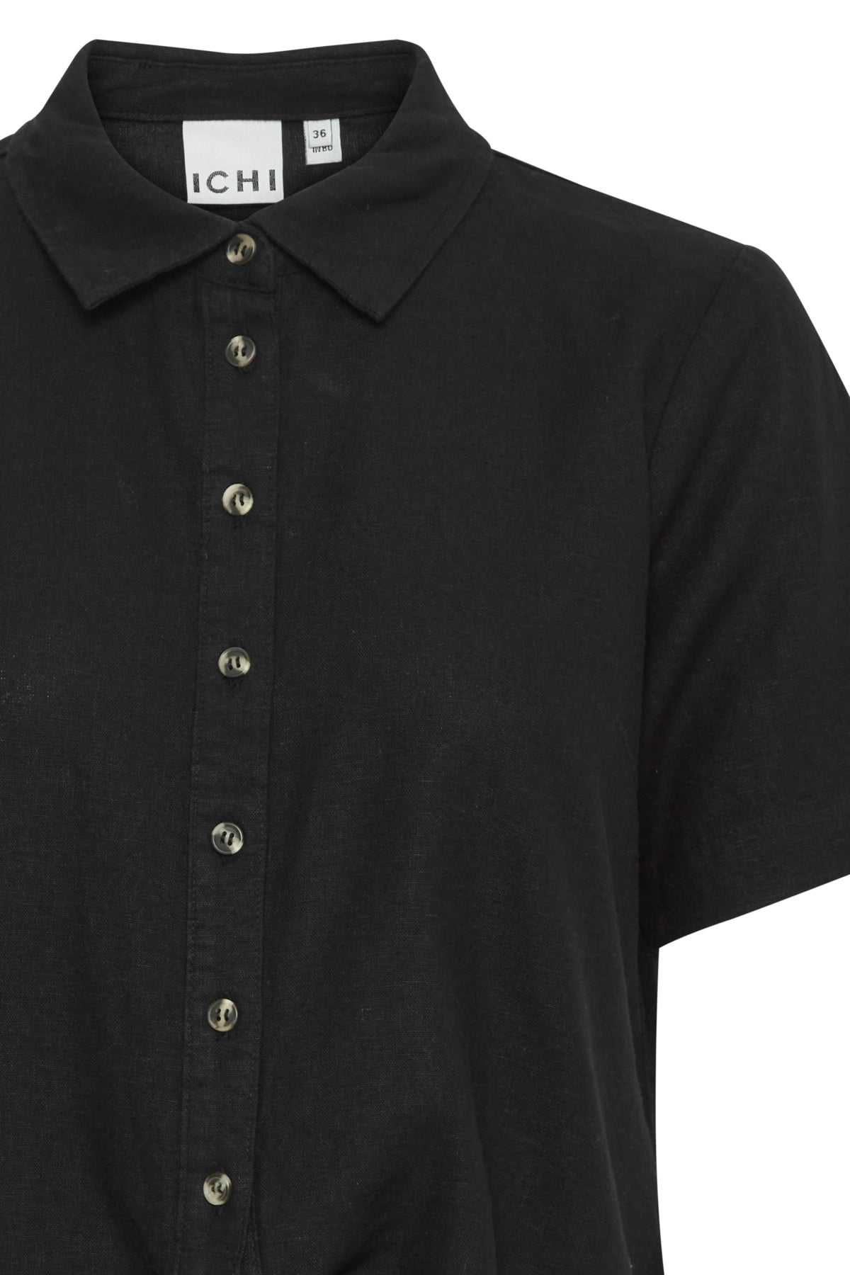 ICHI Lino blouse short sleeve