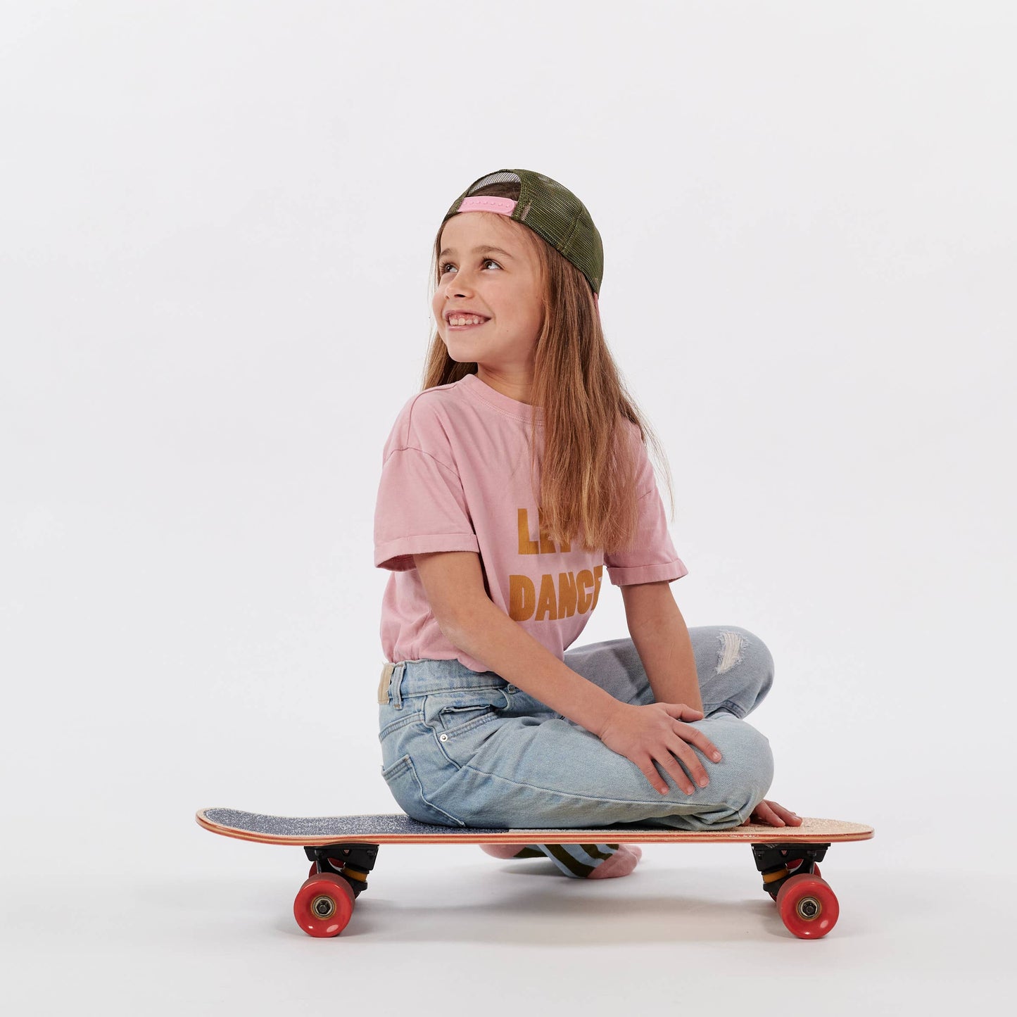 Kinder-Trucker-Cap aus Baumwolle - Rosa und Grün