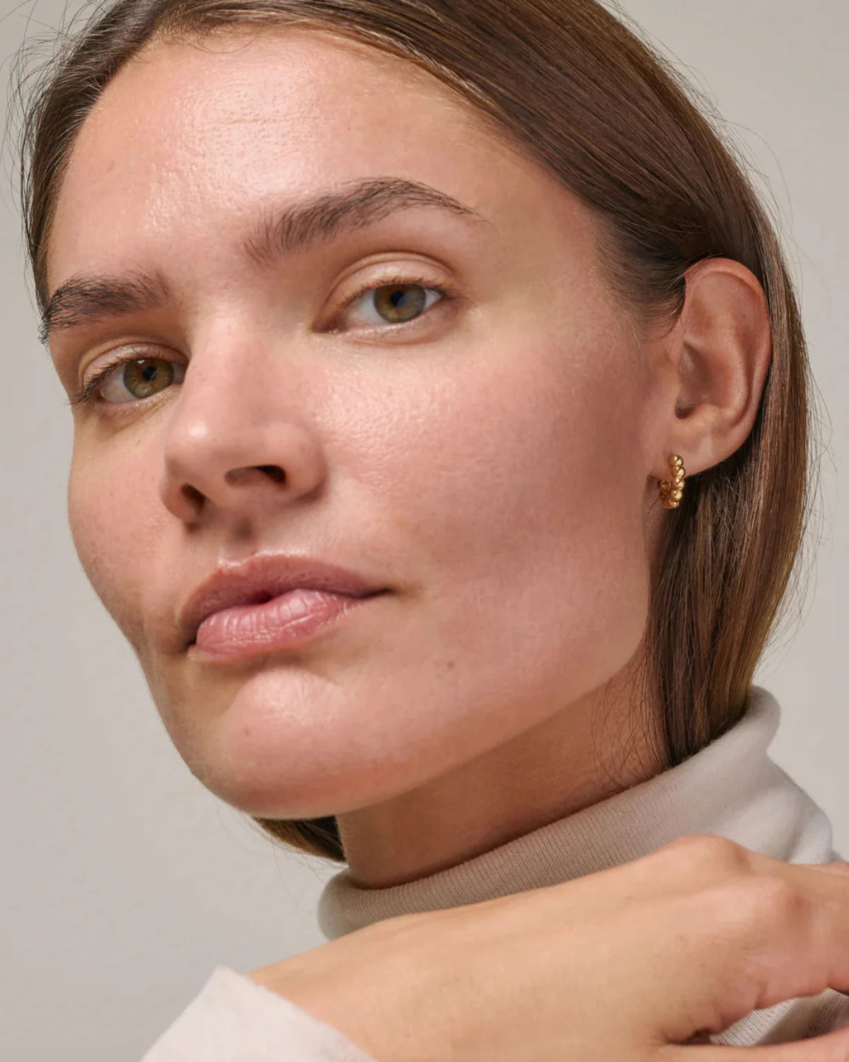 Enamel Ohrring Hoops Ball Small - Gold